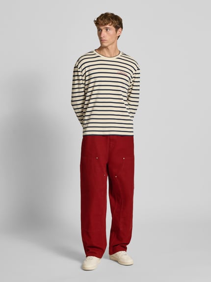 Carhartt Work In Progress Straight Jeans Hose mit Ziernähten Rot 1