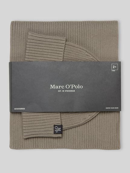 Marc O'Polo Schal mit Label-Patch im 2-teiligen Set Beige 3