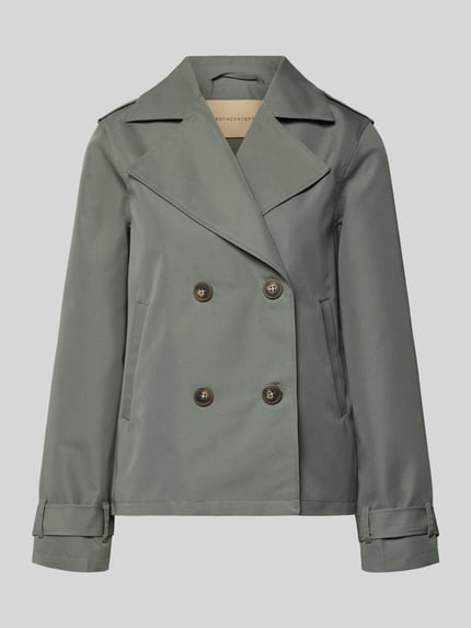 Produktfoto, Jacke mit Reverskragen und Ärmelriegeln Modell 'AMANDA' von Soyaconcept, olivgrün, zweireihig, Baumwoll-Mix, Regular Fit