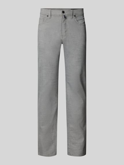 Pierre Cardin Spodnie materiałowe o kroju slim fit z dodatkiem wiskozy model 'Lyon' Srebrny 2