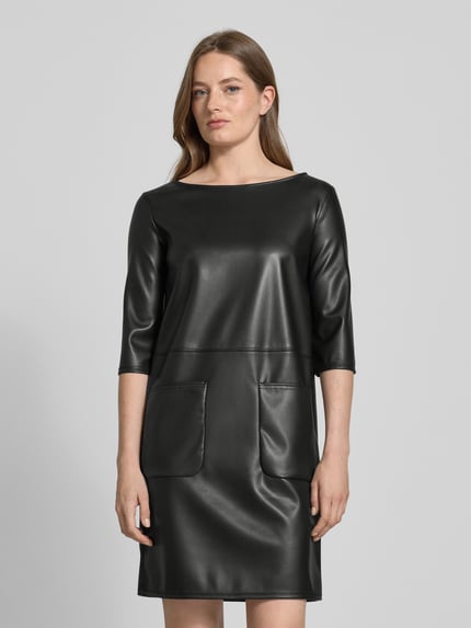 MM by Max Mara Smalle jurk in kunstleerlook Zwart - 4