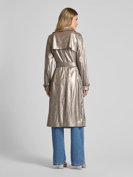 GUESS Trenchcoat mit Taillengürtel Modell 'ADELE' Silber 5