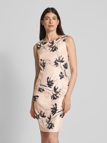 Christian Berg Cocktail Knielanges Cocktailkleid mit Rundhalsausschnitt Hellrosa Melange 4