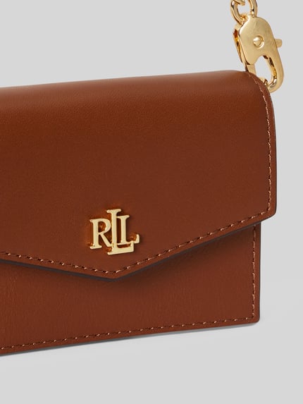 Lauren Ralph Lauren Portemonnee van echt leer met afneembare draagketting Cognac - 5