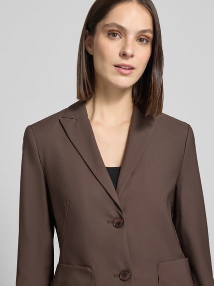 Betty Barclay Regular Fit Kurzblazer mit aufgesetzten Taschen Dunkelbraun 3