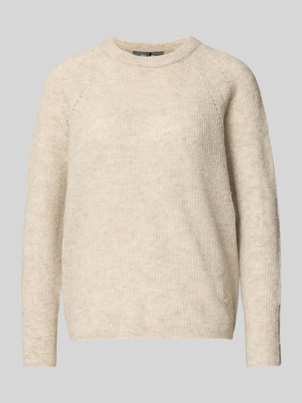 MOS MOSH Strickpullover mit Rundhalsausschnitt Modell 'Tammy' Sand 2