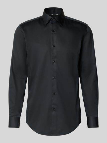 BOSS Slim Fit Businesshemd aus reiner Baumwolle Modell 'HANK' Black 2