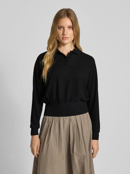 OPUS Strickpullover mit Polokragen Modell 'Geigi' Black 4