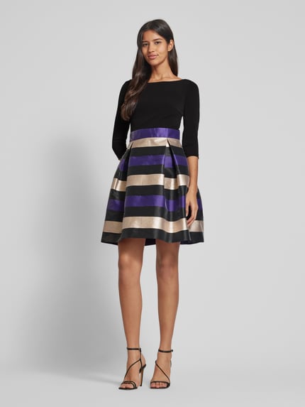 SWING Knielanges Cocktailkleid mit Effektgarn Black 1