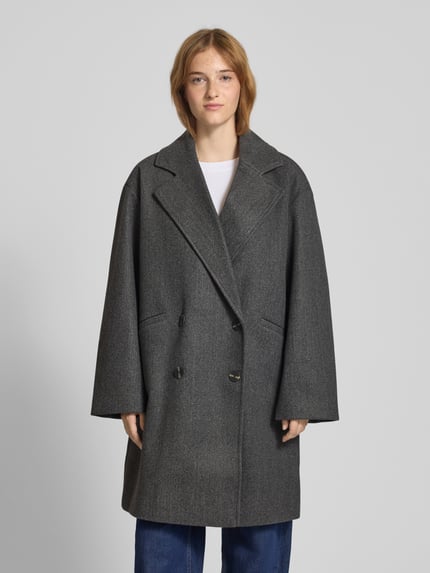 ONLY Oversized lange jas met reverskraag, model 'BLAKE' Antraciet - 4
