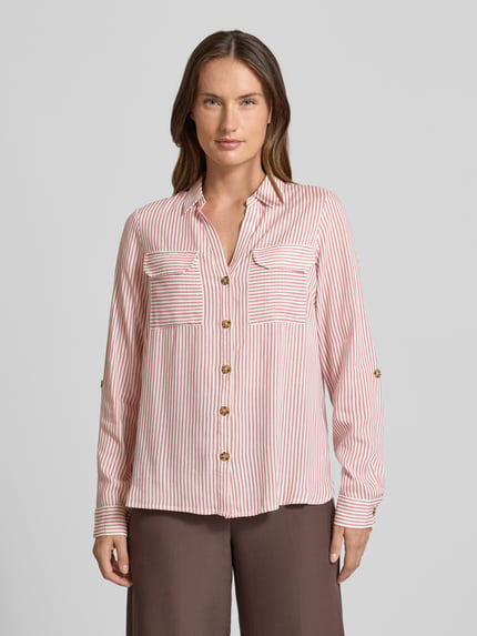 VERO MODA Regular Fit Hemdbluse aus reiner Viskose Modell 'BUMPY' Altrosa 4