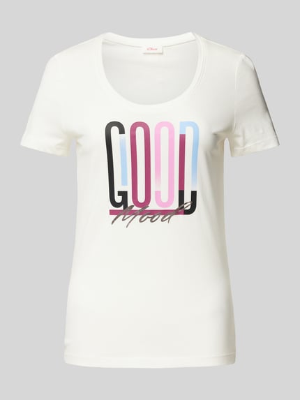s.Oliver RED LABEL T-Shirt mit Statement-Print Offwhite 2