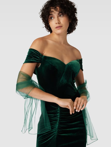 LUXUAR FASHION Abendkleid mit Rüschen Gruen 3