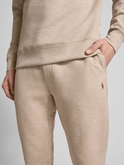 Polo Ralph Lauren Spodnie dresowe o kroju regular fit z dodatkiem bawełny Piaskowy melanż 3