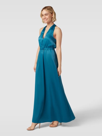 YAS Maxi-jurk met halter, model 'ATHENA' Turquoise - 1