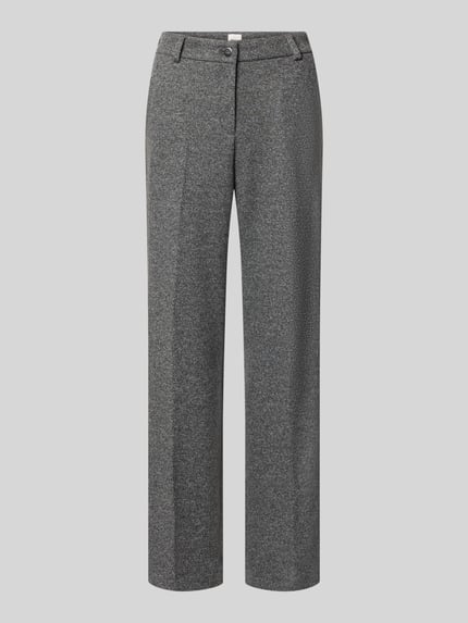 Productfoto, grijze wide leg broek met katoen, model 'MAINE' van Brax, Dames wijdte, fijne geweven textuur
