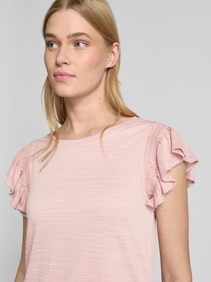 Apricot T-shirt met volants Roze - 3