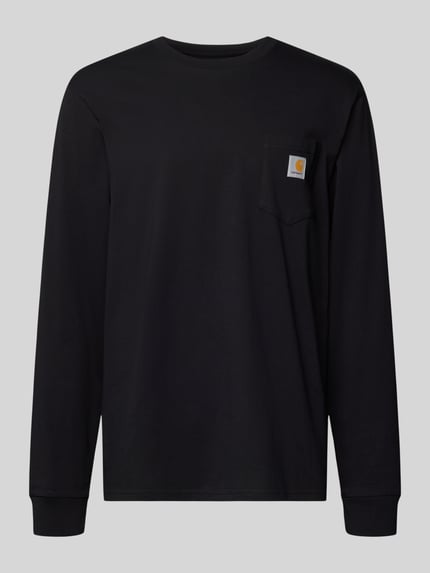Carhartt Work In Progress Shirt met lange mouwen met borstzak en labeldetail Zwart - 2