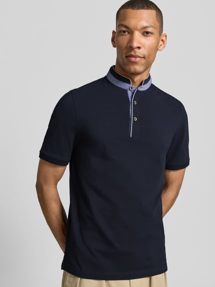 bugatti Koszulka polo o kroju regular fit ze stójką i wyhaftowanym logo Granatowy 3