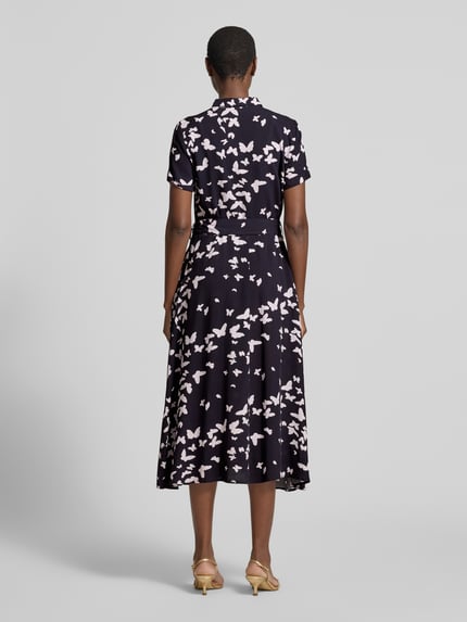 Christian Berg Woman Selection Hemdblusenkleid im Allover-Look mit Bindegürtel Marine 5