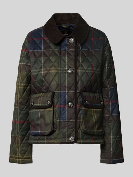Barbour Regular Fit Steppjacke mit Allover-Muster Oliv 1