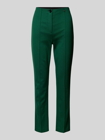 Marc Cain Slim fit broek van viscosemix Donkergroen - 2