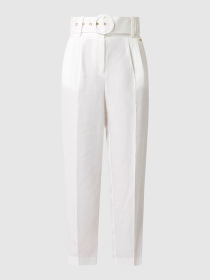 Marciano Guess Tapered bandplooibroek van een mix van lyocell en linnen, model 'HAILEY' Offwhite - 2