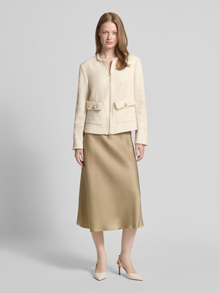 White Label Blazer in Bouclé-Optik mit Rundhalsausschnitt Ecru 1