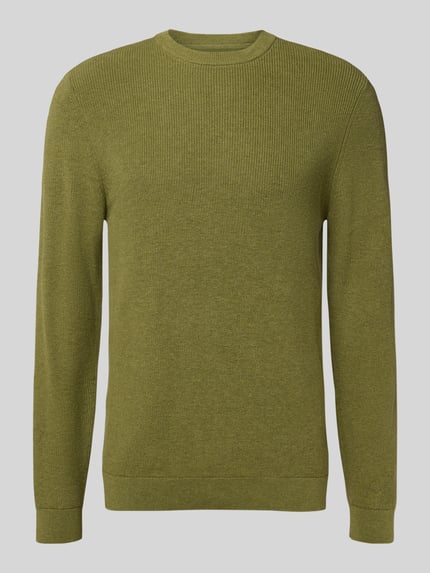 MCNEAL Gebreide pullover met ribboorden Rietgroen gemêleerd - 2