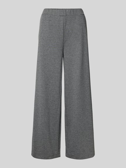 Jake*s Casual Wide fit stoffen broek met elastische band Donkergrijs gemêleerd - 2