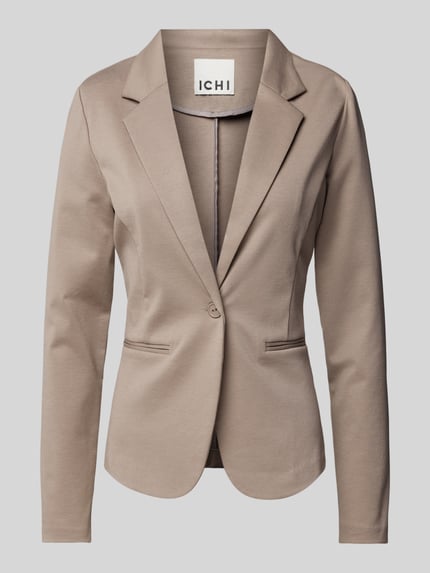 ICHI Slim fit blazer met paspelzakken, model 'KATE' Lichtbruin - 2