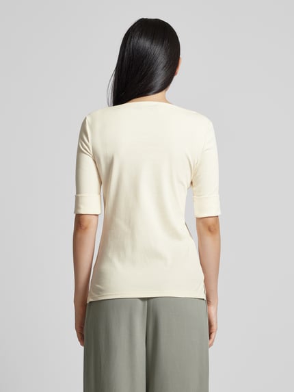 Lauren Ralph Lauren Regular fit T-shirt met boothals, model 'JUDY' Ecru - 5