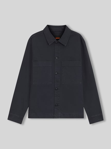 BOSS Orange Regular Fit Hemdjacke aus Baumwoll-Mix Marine 2