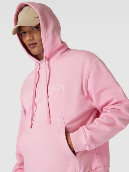 Nanushka Bluza z kapturem o kroju oversized z bawełny Różowy 3