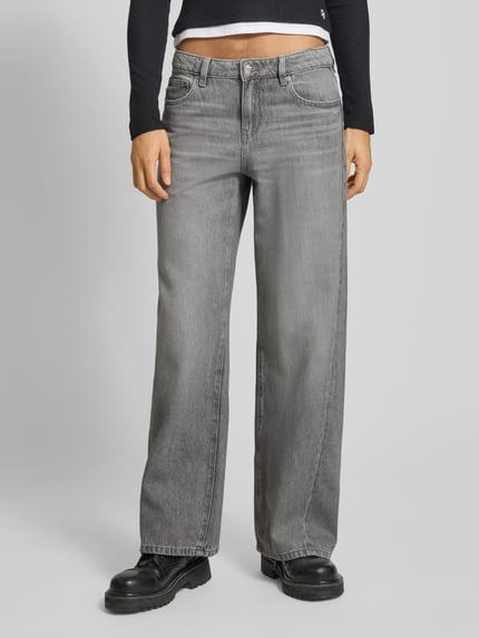 Gina Tricot Wide fit Jeans in 5-pocketmodel met lyocell Middengrijs - 4
