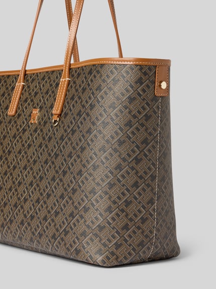 Tommy Hilfiger Shopper met Logodetail Model 'MONOPLAY LEATHER' Zwart - 3