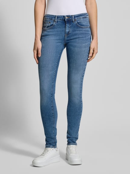 Tommy Jeans Jeansy o kroju skinny fit z wyhaftowanym logo model ‘SOPHIE’ Jeansowy niebieski 4