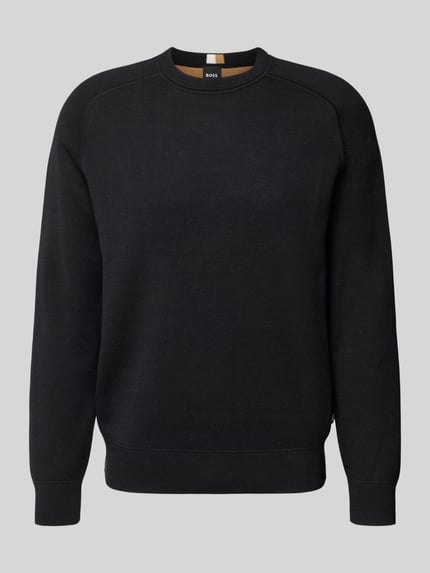 BOSS Regular Fit Strickpullover aus Baumwoll-Schurwoll-Mix Modell 'HIDONEO' Black 2