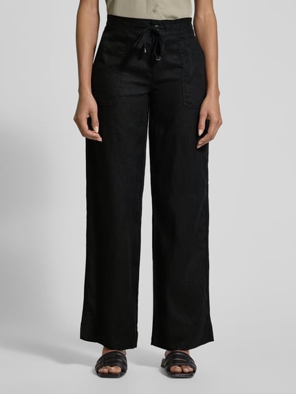 Lauren Ralph Lauren Loose Fit Leinenhose mit elastischem Bund Modell 'JOVONIE' Dunkelblau 4