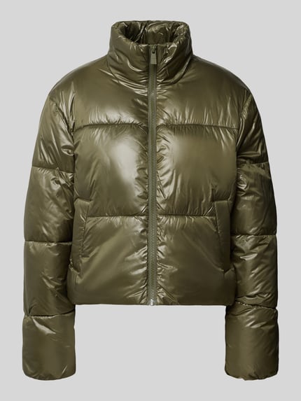 PIECES Pufferjacke mit Stehkragen Oliv 1