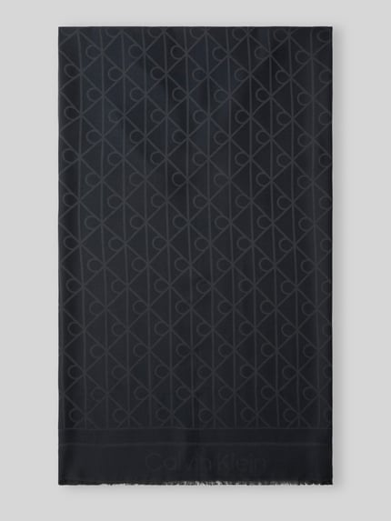 CK Calvin Klein Schal aus Modal mit Allover-Logo-Print Black 1