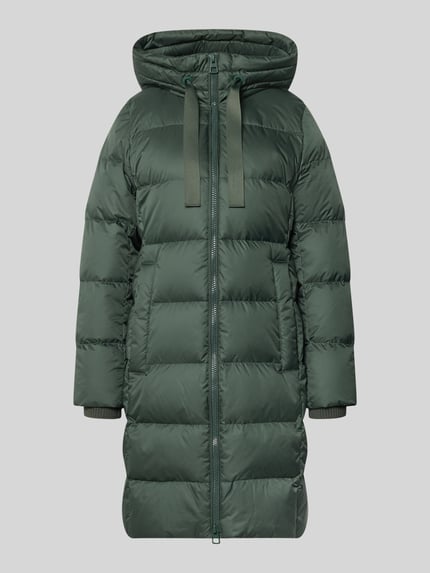 Marc O'Polo Regular fit lange donsjas met labelprint Flessengroen - 2