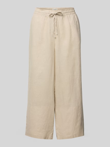 Christian Berg Woman Wide leg stoffen broek met tunnelkoord Beige - 2