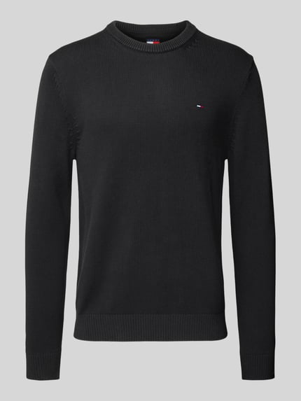 Tommy Jeans Regular Fit Strickpullover aus reiner Baumwolle Black 2