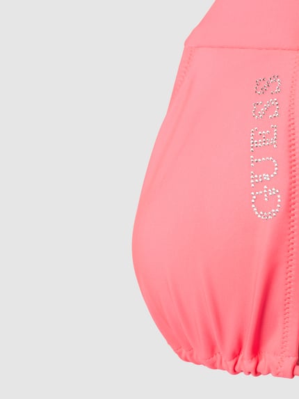 GUESS Bikini-Oberteil mit Label-Print Neon Pink 2