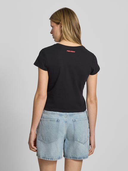 REVIEW T-Shirt mit Statement-Print und Rundhalsausschnitt Black 5