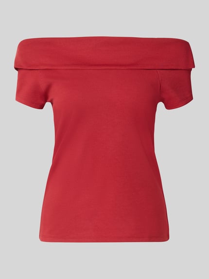 Produktfoto, Blusenshirt im Off-Shoulder-Design van MORE, mix van modal en elastaan, rechte pasvorm, effen rood