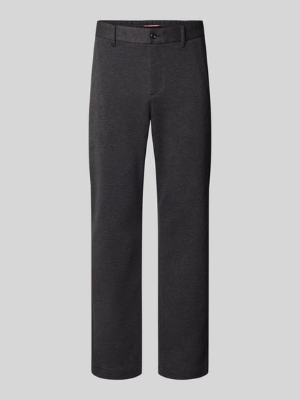 Produktfoto, Relaxed Fit Schmale Hose aus reiner Baumwolle Modell 'HARLEM' von Tommy Hilfiger, Optik: Unifarben, Two-Tone, Passform: Relaxed-Fit, Länge: Regular, Label-Stitching, Logo-Details, Gürtelschlaufen, Knopf und verdeckter Reißverschluss, Bundabschluss: elastisch, Gesäßtaschen, seitliche Eingrifftaschen, Material: reine Baumwolle