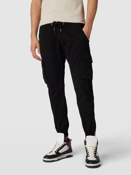 Alpha Industries Cargohose mit Label-Details Modell 'Twill' Black 4