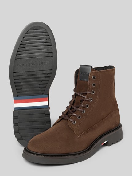 Tommy Hilfiger Schnürstiefel aus Wildleder Mittelbraun 4